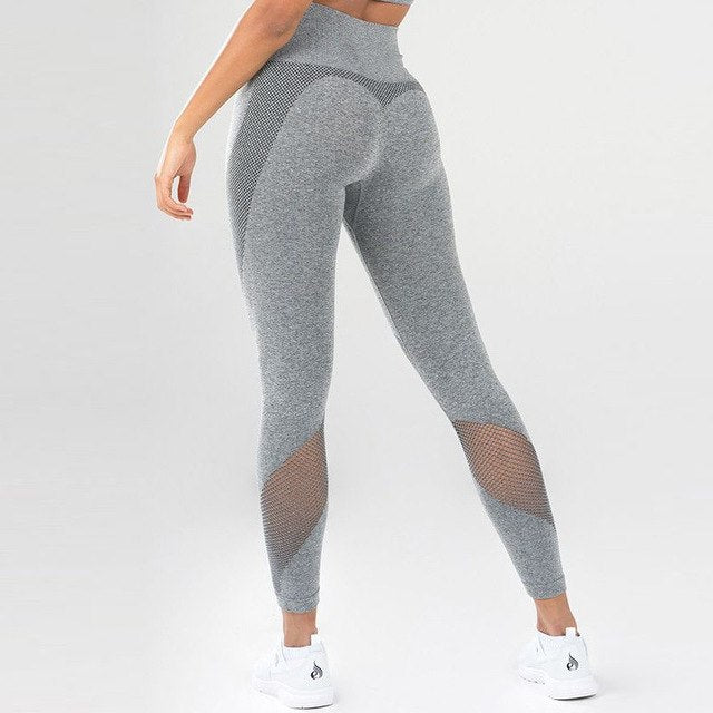 High-Waisted Sheer Mesh Leggings Yoga - GearMeeUp