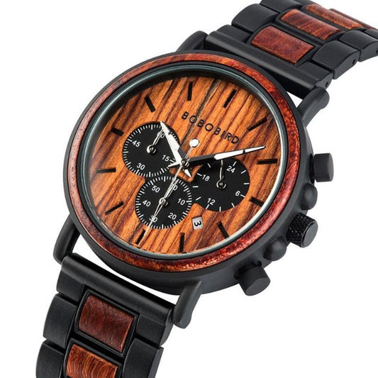 Luxurious Chronograph Wooden Watch - GearMeeUp