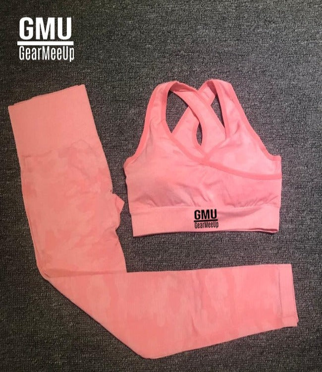 Camo Seamless Leggings & Sport Bra Set