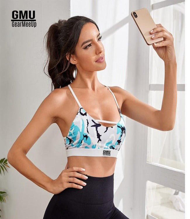 Flex Camo Strappy Seamless Sports Bra