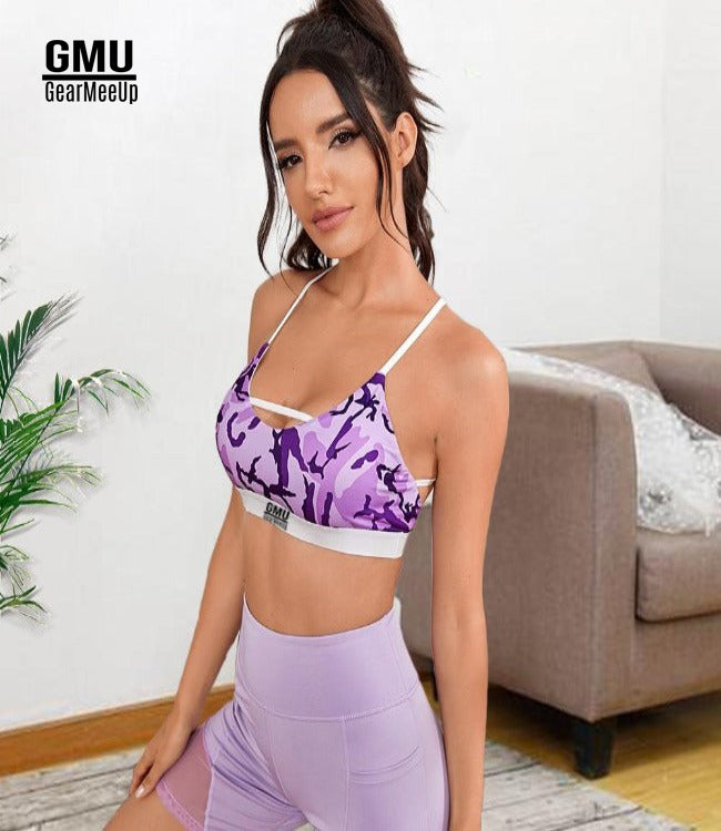 Flex Camo Strappy Seamless Sports Bra