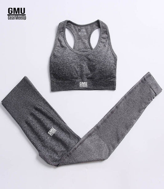 Seamless Ombre Sports Leggings+Bra Set