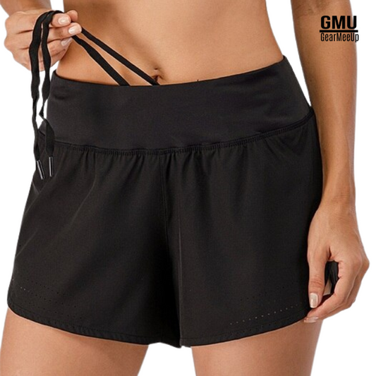 Gearmeeup Speed Drawstring Back Pocket Yoga Shorts