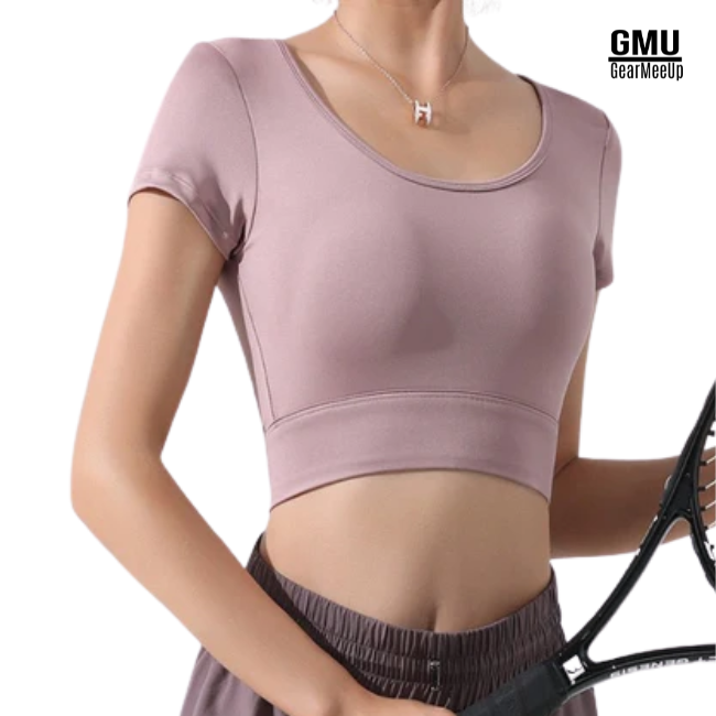 Gearmeeup Open Back Crop Top Sports Bra