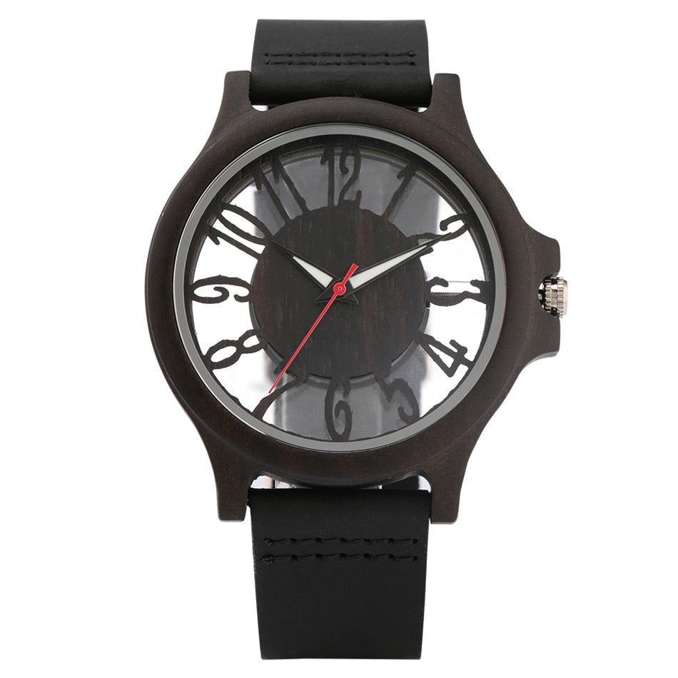Classic Hollow Arabic Numerals Women's Wood Watch - GearMeeUp