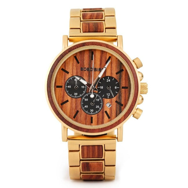 Luxurious Chronograph Wooden Watch - GearMeeUp
