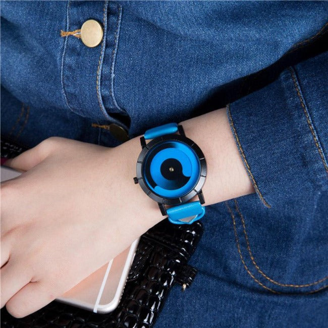 Minimalist Vortex Leather Wristwatch - GearMeeUp