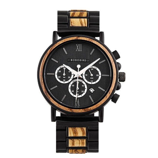 Luxurious Chronograph Wooden Watch - GearMeeUp
