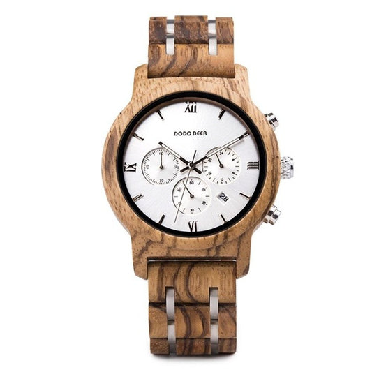 Retro Chronograph Wood Watch - GearMeeUp