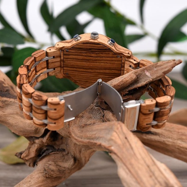 Retro Chronograph Wood Watch - GearMeeUp