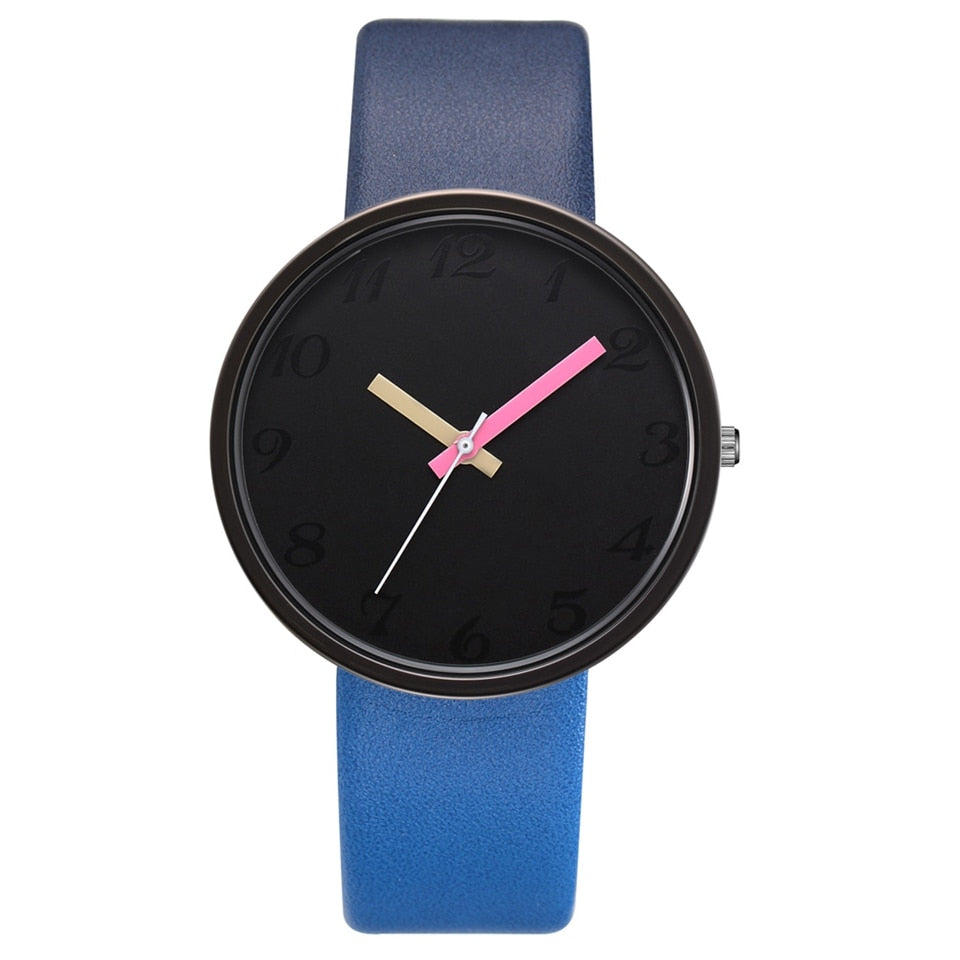 Minimalist Contrast Colour PU Leather Watch - GearMeeUp