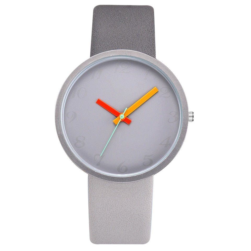 Minimalist Contrast Colour PU Leather Watch - GearMeeUp