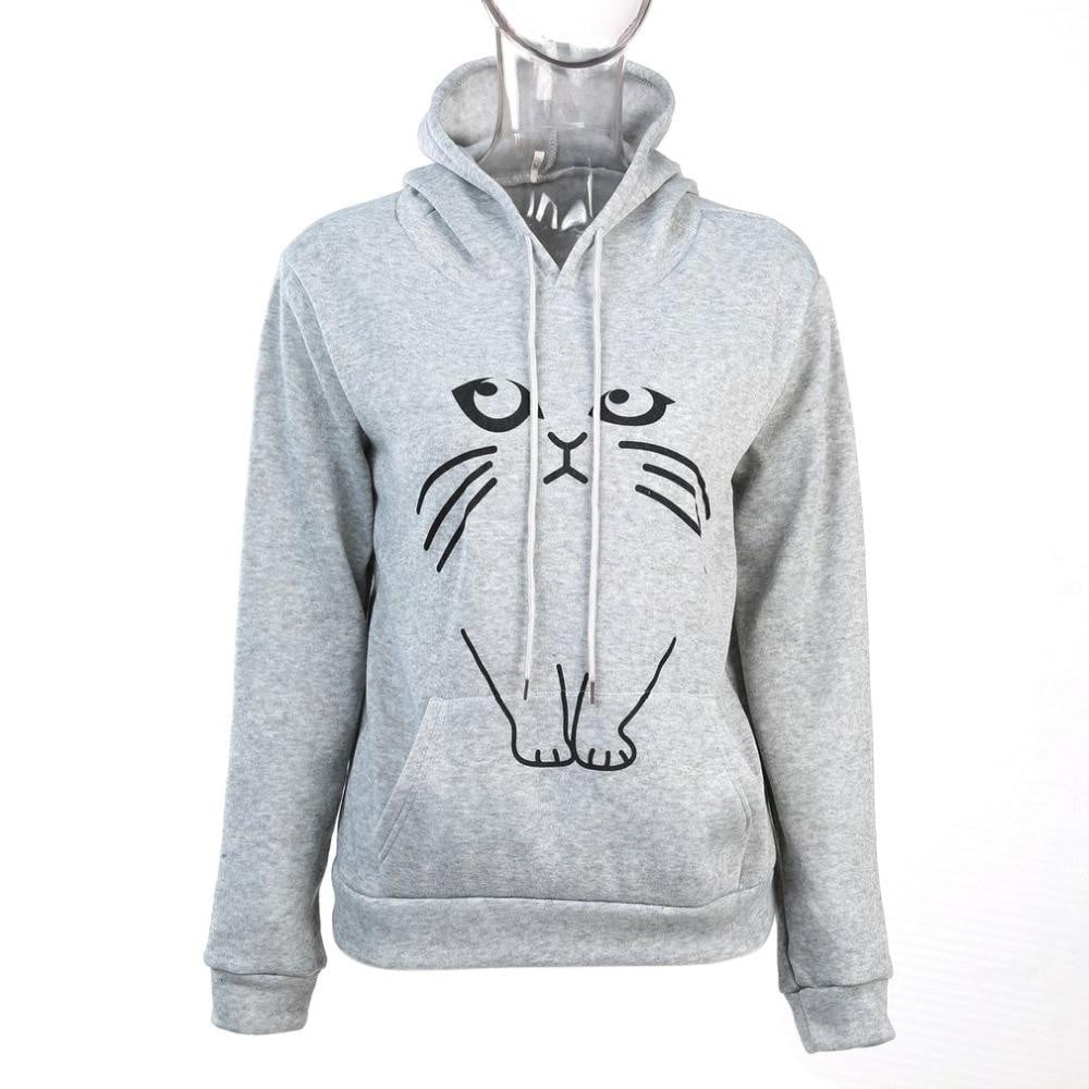 Ear Cat Pattern Women Hoodies - GearMeeUp