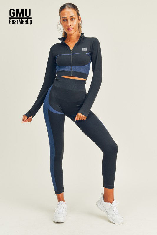 Active Seamless Crop Jacket and Legging Set