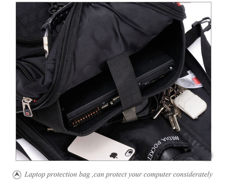 Swiss Multifunctional Waterproof Laptop Backpack - GearMeeUp
