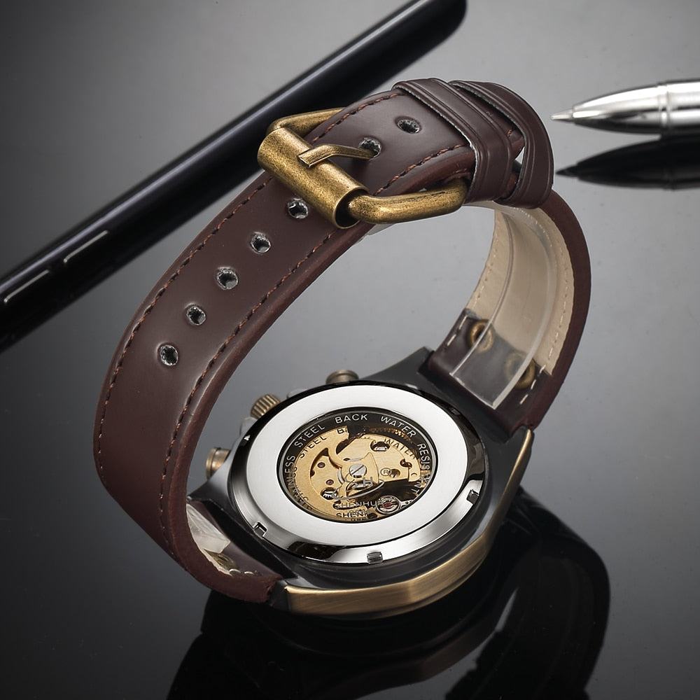 Limited Men's Edition Bronze Automatic Vintage Watch - GearMeeUp