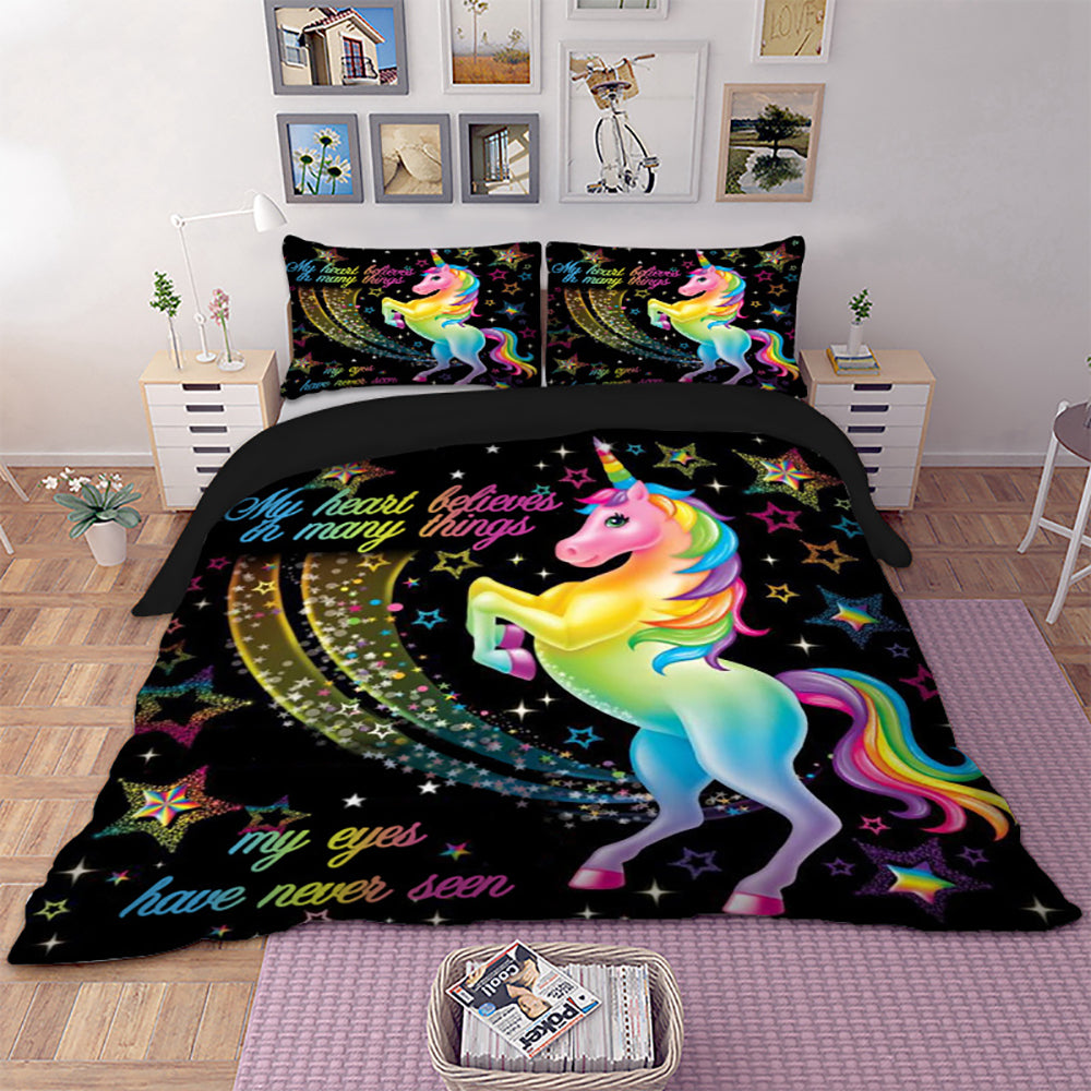 Lovely Rainbow Unicorn Pattern Bedding Set - GearMeeUp