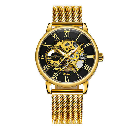 Luxury Ultra Thin Golden Mesh Strap Wristwatch - GearMeeUp