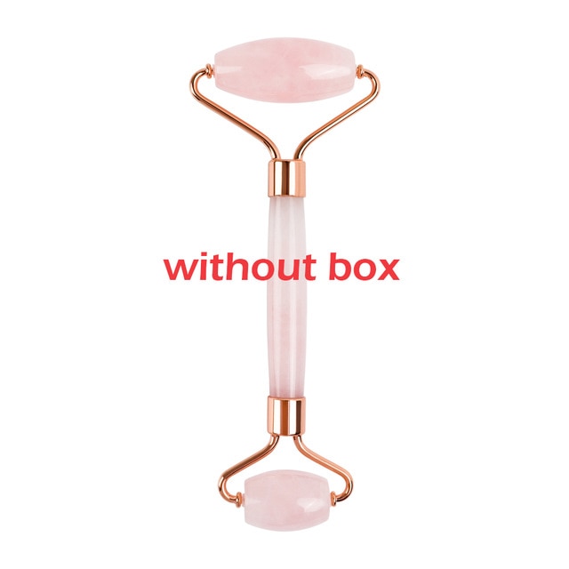 Electric Vibrating Natural Rose Quartz Jade Roller - GearMeeUp