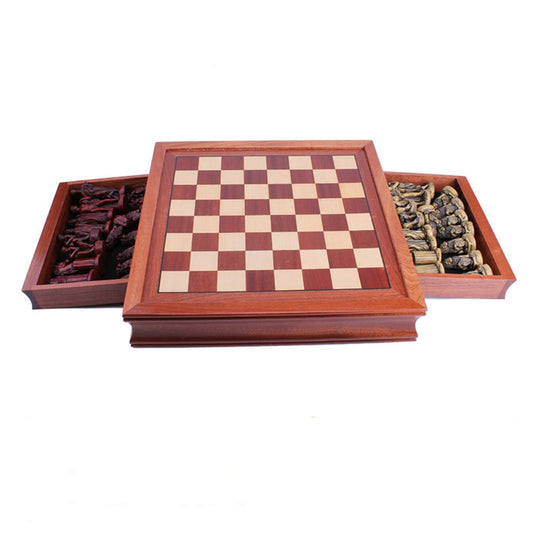 Ancient Rome Chess Set with Mahogany Wooden Board - GearMeeUp