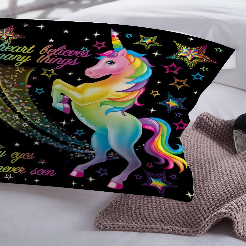 Lovely Rainbow Unicorn Pattern Bedding Set - GearMeeUp
