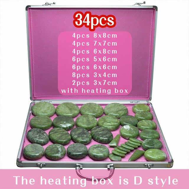 Natural Jade Hot Stone Massage Set - GearMeeUp