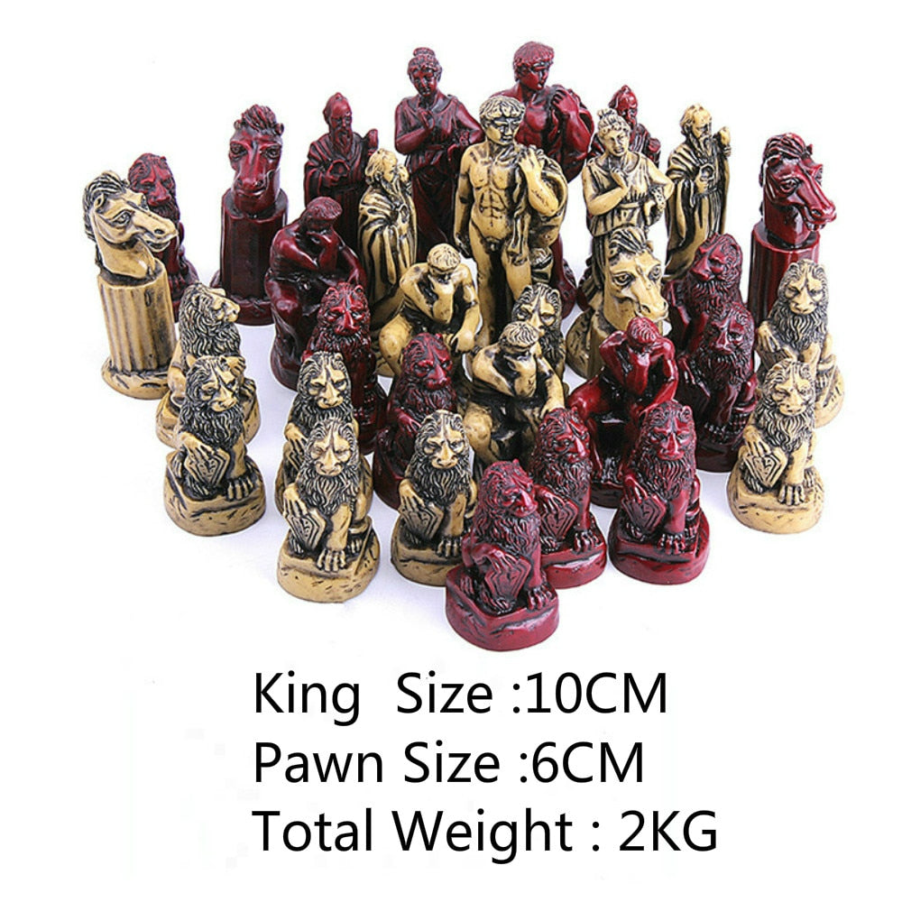 Ancient Rome Chess Set with Mahogany Wooden Board - GearMeeUp