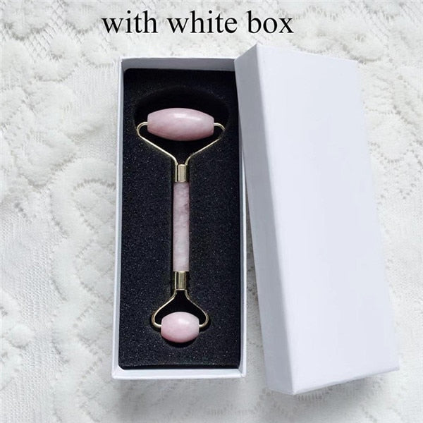Natural Jade Rose Quartz Facial Massager - GearMeeUp
