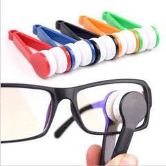 HOT! 5 Colors Mini Microfiber Two-side Sunglasses Brush Eyeglass Cleaner Brush Spectacles Rub Cleaner Glasses Clean Tool Brush