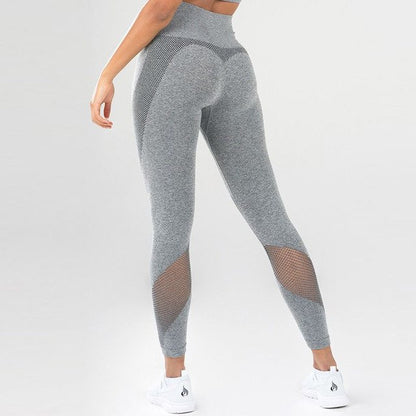 High-Waisted Sheer Mesh Leggings Yoga - GearMeeUp