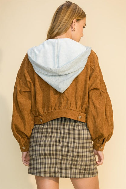 Corduroy Jacket with Terry Hoodie