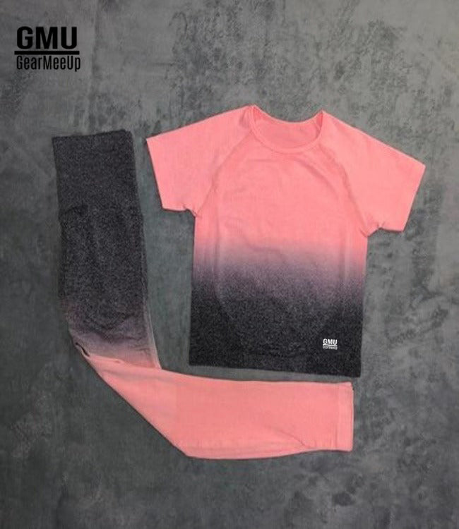 Ombre Seamless Leggings+Crop Top Set