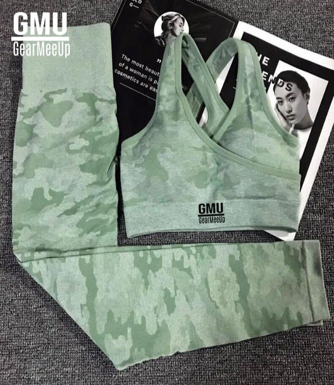 Camo Seamless Leggings & Sport Bra Set