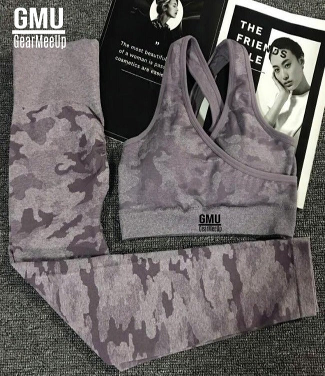 Camo Seamless Leggings & Sport Bra Set
