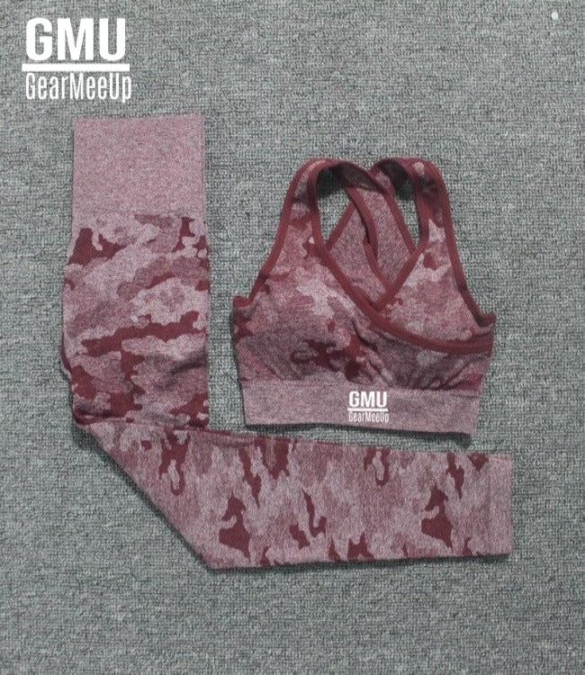 Camo Seamless Leggings & Sport Bra Set