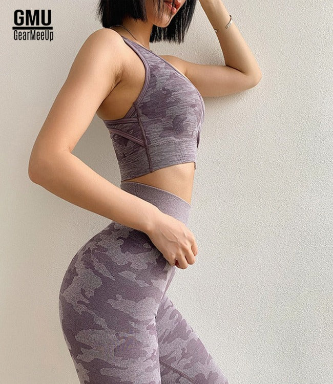 Camo Seamless Leggings & Sport Bra Set