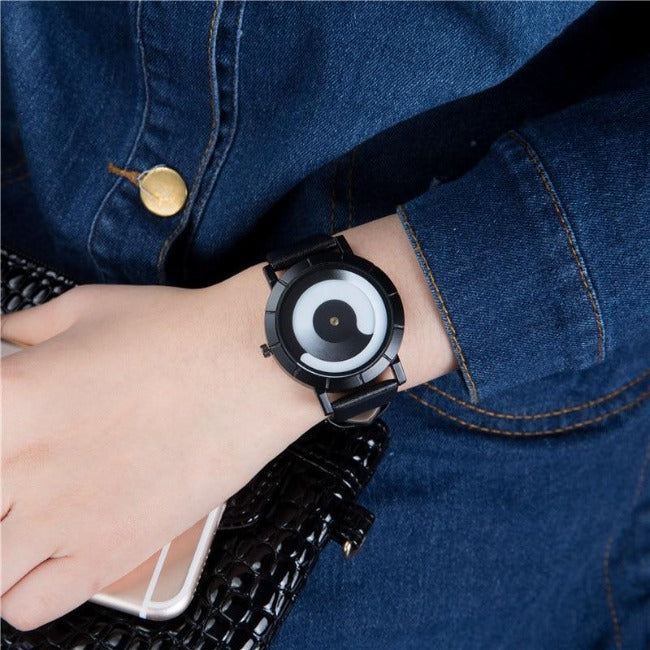Minimalist Vortex Leather Wristwatch - GearMeeUp