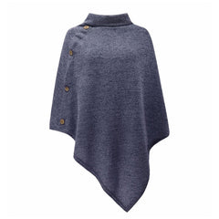 Elegant Knitted Turtleneck Cloak Sweater - GearMeeUp