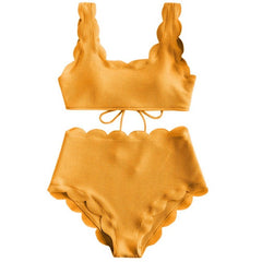 SELENA™ Scalloped High Waist Swimwear - GearMeeUp