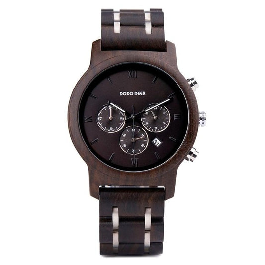 Retro Chronograph Wood Watch - GearMeeUp