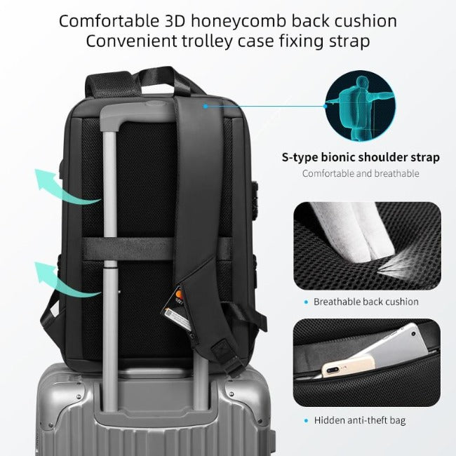 Anti Theft Hard Shell Geometric Design Backpack - GearMeeUp