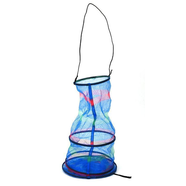 LEO Colorful 3 Layers Collapsible Fishing Net Basket to Keep Fish Alive in the Water 65cm