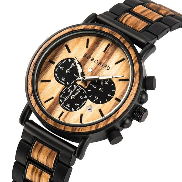 Luxurious Chronograph Wooden Watch
