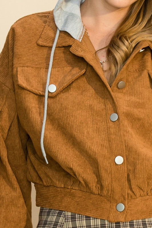 Corduroy Jacket with Terry Hoodie