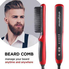 All In One Ceramic Hair Styling Iron Comb Beard Straightener - GearMeeUp