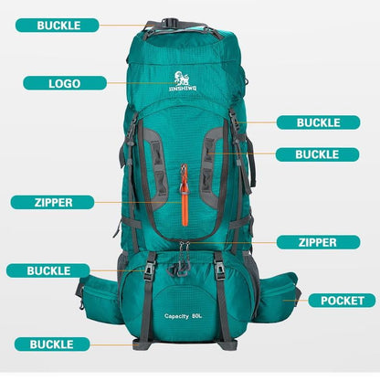 80L Camping Hiking Backpack - GearMeeUp