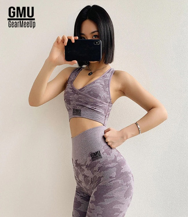 Camo Seamless Leggings & Sport Bra Set
