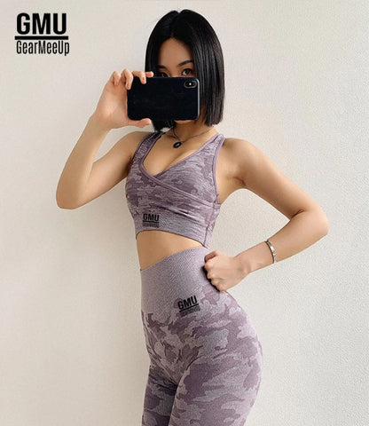Camo Seamless Leggings & Sport Bra Set