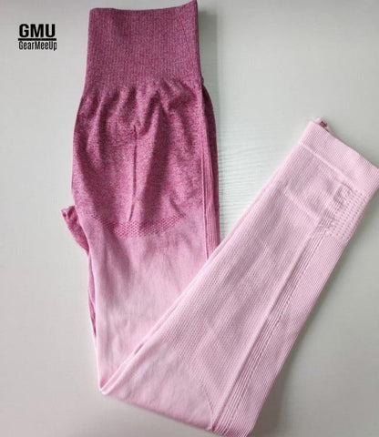 High Waisted Ombre Seamless Sports Leggings