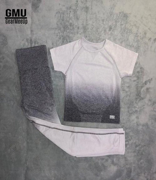 Ombre Seamless Leggings+Crop Top Set